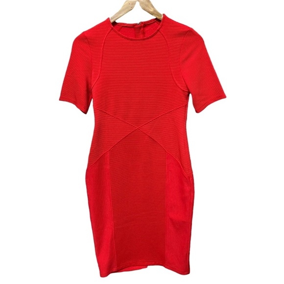 ASOS Seamed Structured Rib Bodycon Dress - Picture 4 of 6